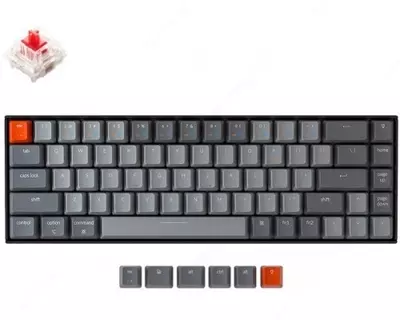 Oʻyin klaviaturasi Keychron K6 68 Key Gateron Mechanical Keyboard White LED Red Russian Layout