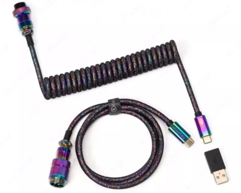 Кабель Aviator Cabel Type-A/Type-C Keychron Coiled Cable Black