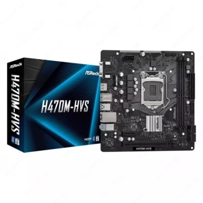  Материнская плата ASRock H470M-HVS s1200 H470 2xDDR4 HDMI-VGA mATX - 