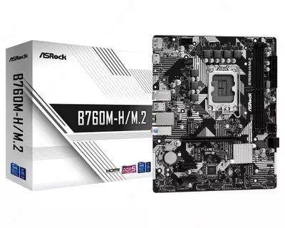  Материнская плата ASRock Motherboard ASRock B760M-H/M.2 s1700 B760 2xDDR5 M.2 HDMI DP mATX - 