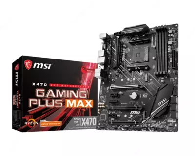  Материнcкая плата MSI X470_GAMING_PLUS_MAX sAM4 X470 4xDDR4 HDMI-DVI 6xGPU Mining ATX - 