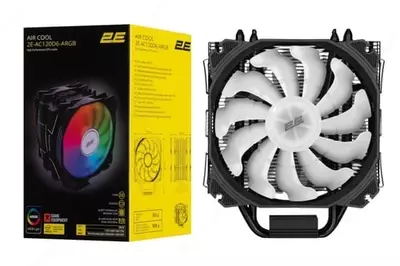  Процессорный кулер 2E GAMING AIR COOL (AC120D6) ARGB  775 115X 1366 2011  FM1 FM2 AM2 AM2+ AM3 AM3+ AM4  2x120мм  2510-4pin + 5V 3pin RGB  TDP 180W - 