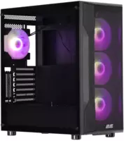  2E Gaming Computer case Splendor G4301  without PSU  2xUSB 3.0  1xUSB Type-C  4x120mm ARGB  controller with remote  TG Side Panel  EATX  Black - 