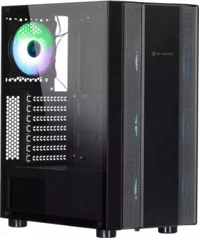 Корпус 2E GAMING RECANO (G3403) MidT  2xUSB2.0  1xUSB3.0  4x120мм ARGB  стекло (боковая панель)  без БП  черный