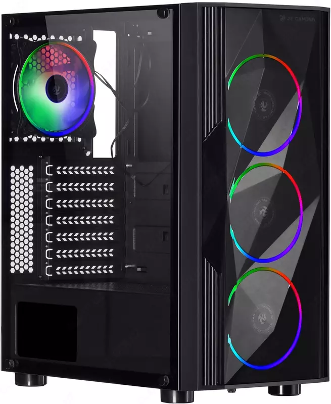  Корпус 2E GAMING ARDOR (GA3401) MidT  2xUSB2.0  1xUSB3.0  4x120ARGB  стекло (боковая панель)  без БП  черный - 