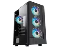 Корпус 2E GAMING VIRTUS (G3301) MidT  2xUSB2.0  1xUSB3.0  3x120мм ARGB  стекло (боковая панель)  без БП  черный