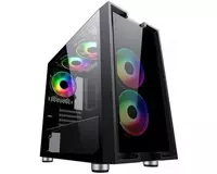 Корпус 2E GAMING CLARUS (GM5) MiniT  2xUSB2.0  1xUSB3.0  2x140мм ARGB  1x120мм ARGB  стекло (боковая панель)  без БП  черный