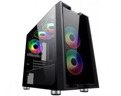  Корпус 2E GAMING CLARUS (GM5) MiniT  2xUSB2.0  1xUSB3.0  2x140мм ARGB  1x120мм ARGB  стекло (боковая панель)  без БП  черный - 