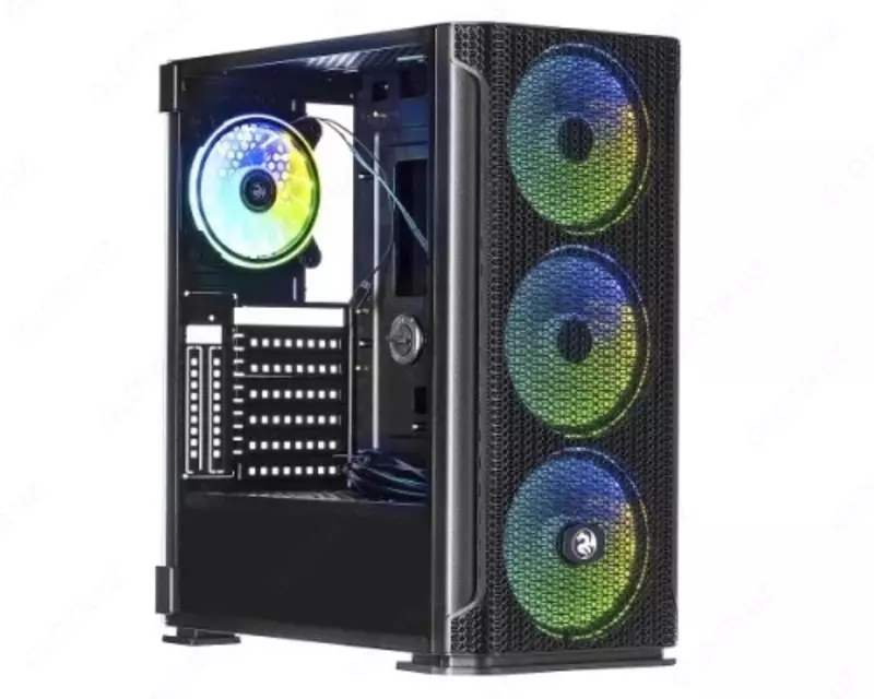 Корпус 2E GAMING FERA (GAX1) MidT EATX 2xUSB2.0 1xUSB3.0  ARGB3x140 1x120мм стекло без БП черн.