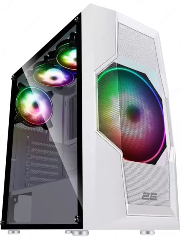  2E GAMING Computer case  TURBO (G2057W)   MidT  2xUSB2.0 1xUSB3.0  1x200+3x120ARGB TG (side panel) without PSU whiteMidT - 