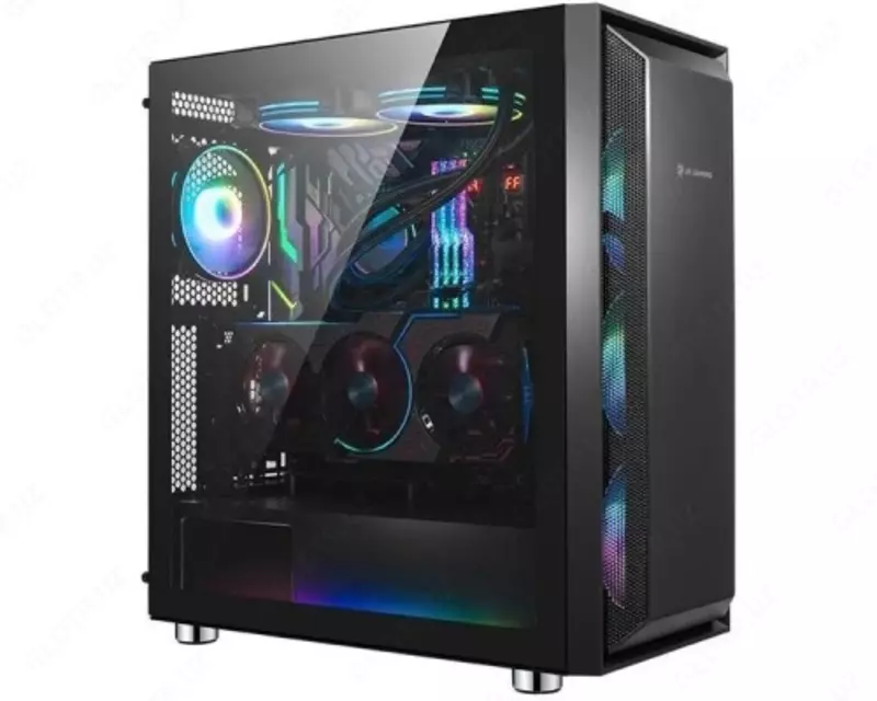Корпус 2E GAMING GURU (GW01) MidT  EATX  2xUSB2.0  2xUSB3.0  2x140мм  1x120мм ARGB  стекло (боковая панель)  без БП  черный