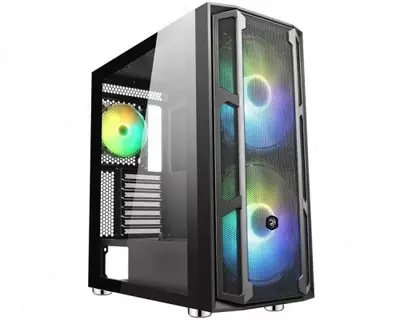 Корпус 2E GAMING CONTEGO (GW02) MidT  EATX  2xUSB2.0  2xUSB3.0  2x200  2x120ARGB  стекло (боковая панель)  без БП  черный