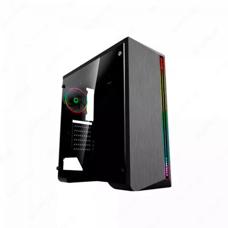 Корпус GAMEMAX SHINE MidT 1xUSB3.0  2xUSB2.0  1x120ARGB стекло (бок.) без БП черный