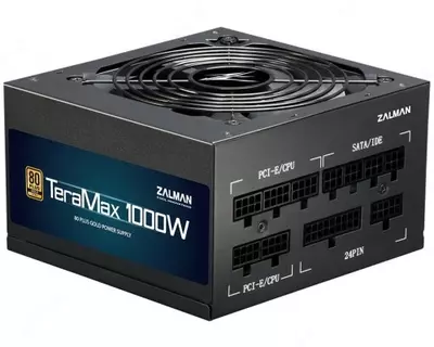 Блок питания Zalman Acrux 1000-ARX (1000W)  100-240VAC  94%  80+ PLATINUM  aPFC  135мм  MB24  CPU(4+4 8)  12xSATA  6xPCIe  8xMOLEX  1xFDD  modular  OCP  OVP  UVP  SCP  OPP  OTP