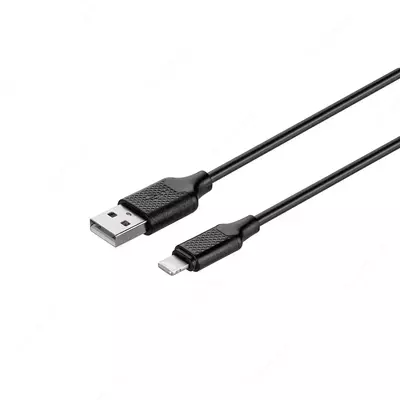  Кабель KITs USB 2.0 to Lightning cable  2A  black  1m - 