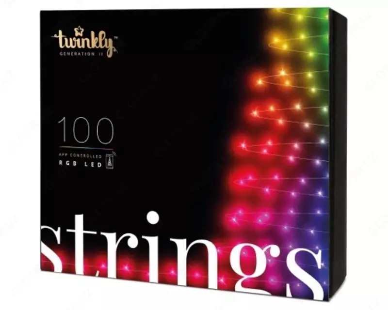 Smart LED Гирлянда Twinkly Strings RGB 100  Gen II  IP44  длина 8м  кабель черный