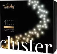 Smart LED Гирлянда Twinkly Cluster AWW 400 Gen II  IP44  длина 6м  кабель черный