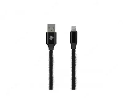 Кабель 2E USB-A - Lightning  Fur  1m  black