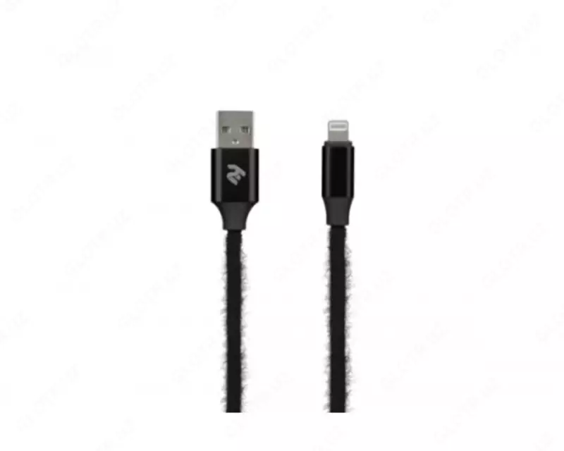 Кабель 2E USB-A - Lightning  Fur  1m  black