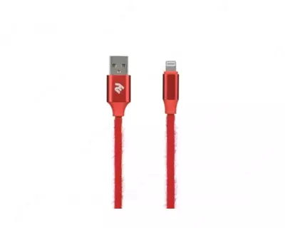 Кабель 2E USB-A - Lightning  Fur  1m  red