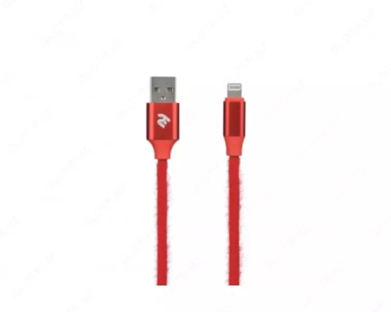 Кабель 2E USB-A - Lightning  Fur  1m  red