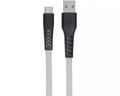 Кабель 2E USB 2.0 to Type-C Flat fabric urban  grey  1m
