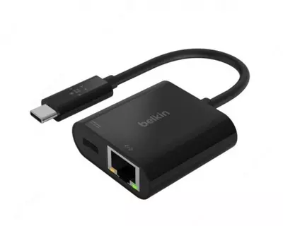  Адаптер Belkin USB-C - Ethernet 60W PD  black - 