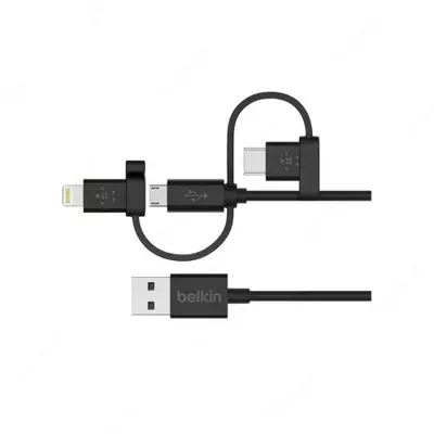 Кабель Belkin USB 2.0 Universal MicroUSB/USB-C/ Lightning Connectors  1.2m