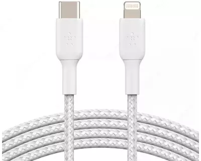 Кабель Belkin USB-A - Lightning  BRAIDED  1m  white