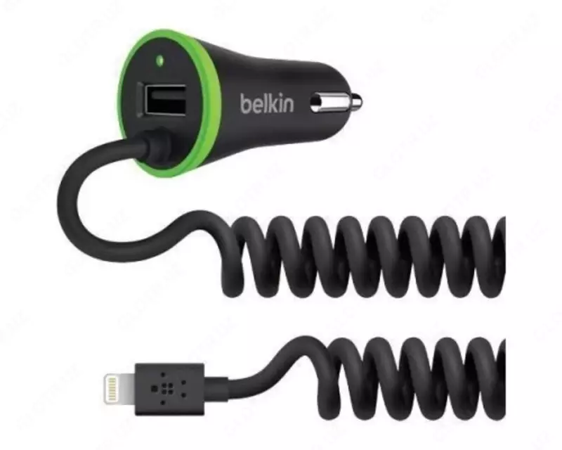 Автомобильное ЗУ Belkin Car Charger 17W USB 3.4A+USB  Lightning 1.2м  black