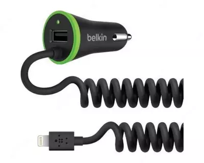 Автомобильное ЗУ Belkin Car Charger 17W USB 3.4A+USB  Lightning 1.2м  black