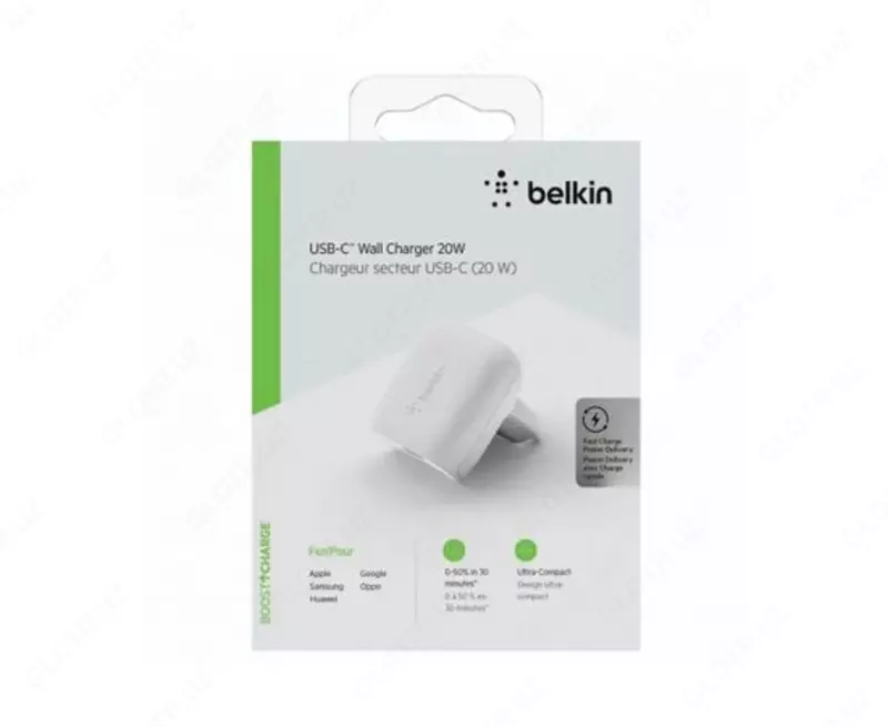 Сетевое ЗУ Belkin Home Charger 20W USB-C PD  white