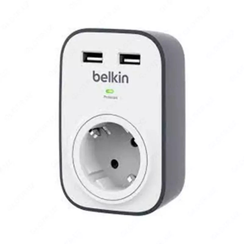 Сетевой фильтр Belkin 1XSchuko  c защитой от перенапряжения  2xUSB 2.4A  306 Дж  UL 500 В  белый