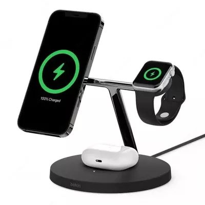  Беспроводное зарядное устройство Belkin 3in1 MagSafe iPhone Wireless Charger  black - 
