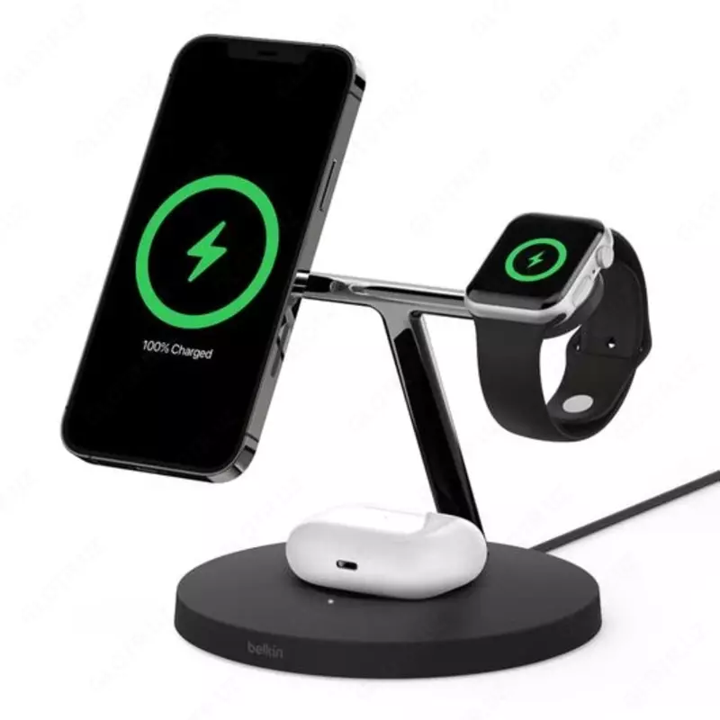  Беспроводное зарядное устройство Belkin 3in1 MagSafe iPhone Wireless Charger  black - 