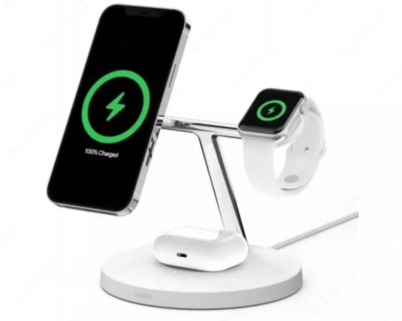 Беспроводное зарядное устройство Belkin 3in1 MagSafe iPhone Wireless Charger  white