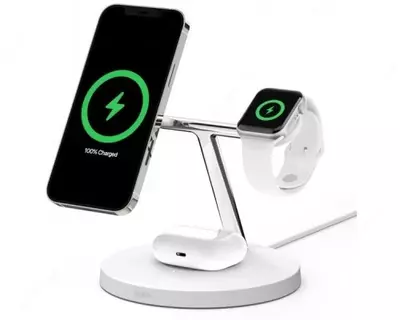  Беспроводное зарядное устройство Belkin 3in1 MagSafe iPhone Wireless Charger  white - 