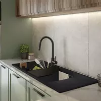 Мойка кухонная Deante Magnetic  гранит  прямоуг.  с крылом  1160х500х224мм  чаша - 2  врезная  графи 