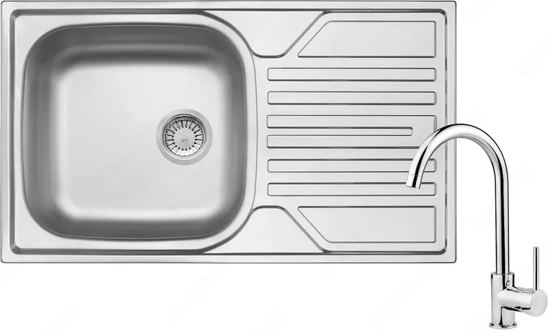  Oshxona uchun lavabo Deante Sabor  keramika  tortburchak  drenajsiz  595x475x220mm  piyola - 1  oralgan  oq  - 