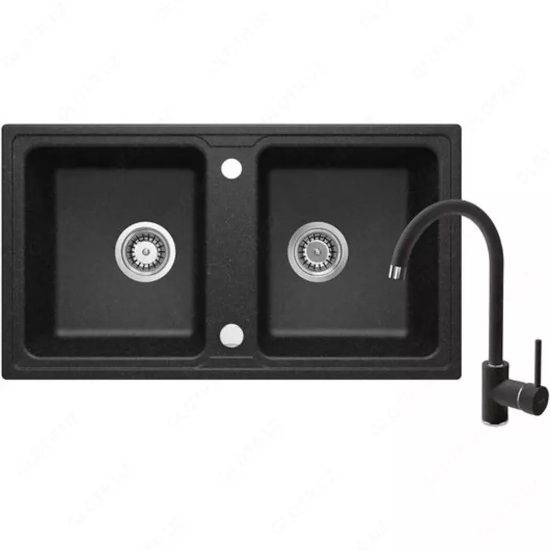 Oshxona uchun lavabo Deante Sabor  keramika  tortburchak  drenajsiz  595x475x220mm  piyola - 1  oralgan  oq 