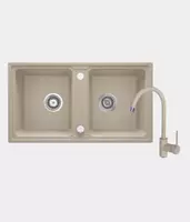 Oshxona uchun lavabo Deante Sabor  keramika  tortburchak  drenajsiz  595x475x220mm  piyola - 1  oralgan  oq 