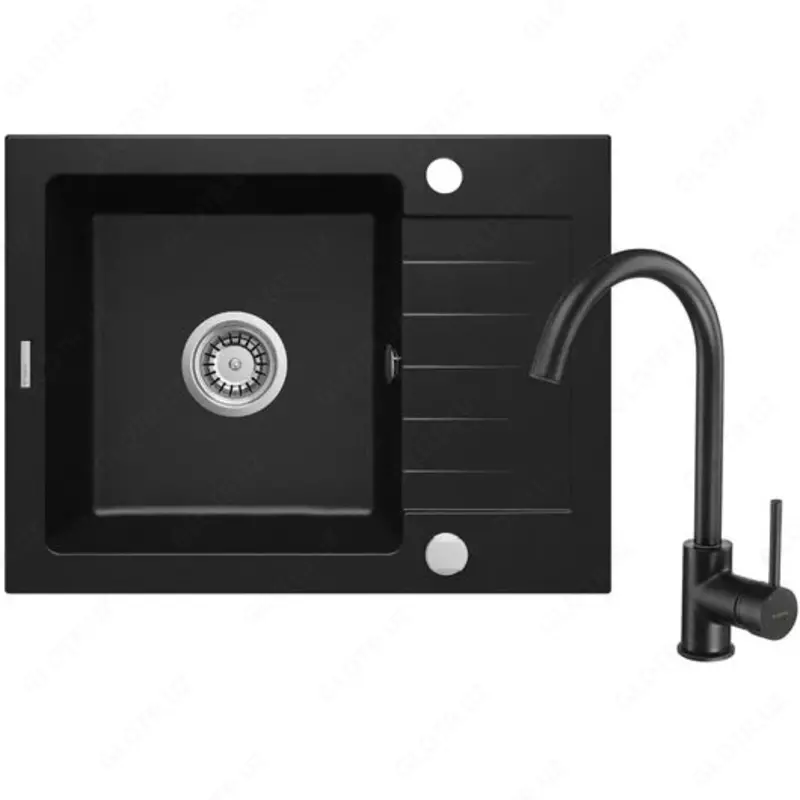 Oshxona uchun lavabo Deante Sabor  keramika  tortburchak  drenajsiz  595x475x220mm  piyola - 1  oralgan  oq 