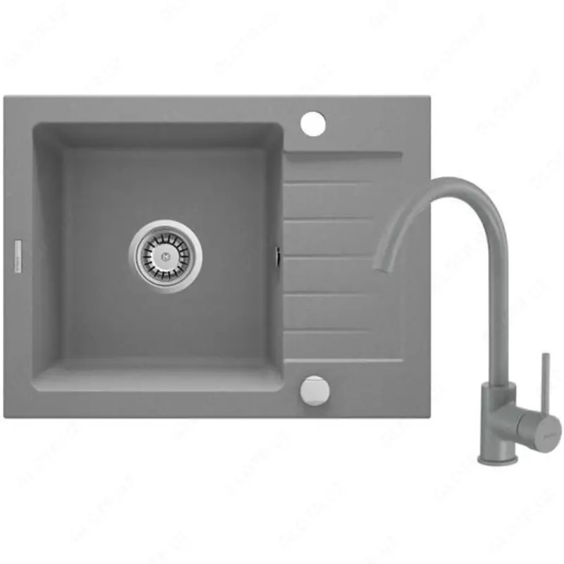 Oshxona uchun lavabo Deante Sabor  keramika  tortburchak  drenajsiz  595x475x220mm  piyola - 1  oralgan  oq 