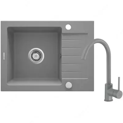  Oshxona uchun lavabo Deante Sabor  keramika  tortburchak  drenajsiz  595x475x220mm  piyola - 1  oralgan  oq  - 