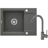 Oshxona uchun lavabo Deante Sabor  keramika  tortburchak  drenajsiz  595x475x220mm  piyola - 1  oralgan  oq 