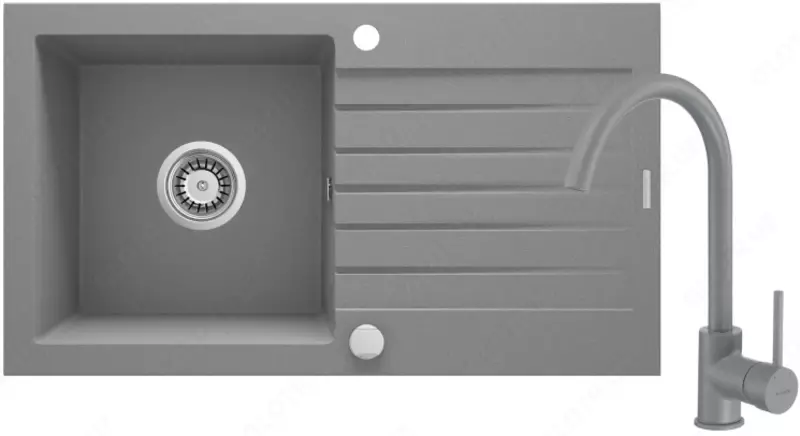 Oshxona uchun lavabo Deante Sabor  keramika  tortburchak  drenajsiz  595x475x220mm  piyola - 1  oralgan  oq 