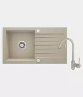 Oshxona uchun lavabo Deante Sabor  keramika  tortburchak  drenajsiz  595x475x220mm  piyola - 1  oralgan  oq 