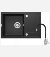 Oshxona uchun lavabo Deante Sabor  keramika  tortburchak  drenajsiz  595x475x220mm  piyola - 1  oralgan  oq 