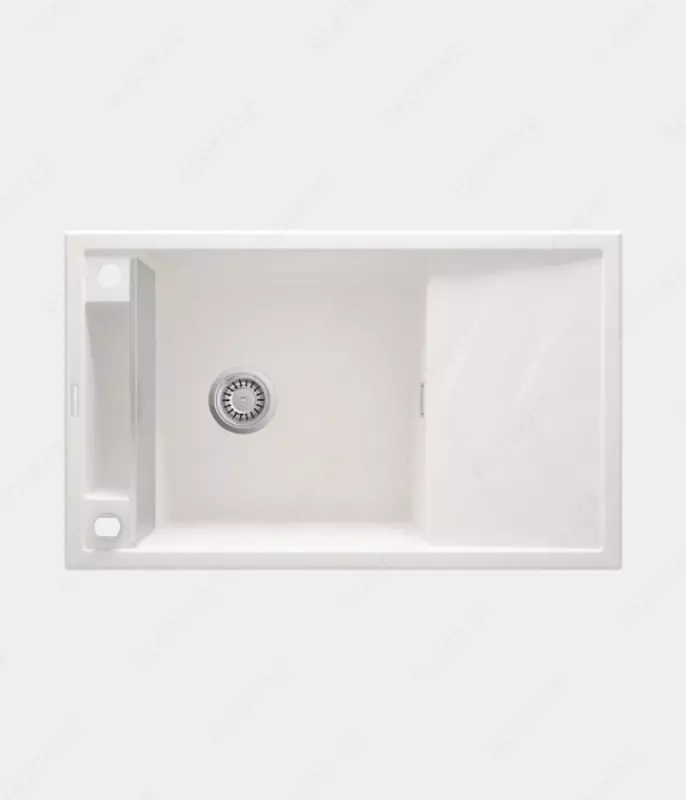 Oshxona uchun lavabo Deante Sabor  keramika  tortburchak  drenajsiz  595x475x220mm  piyola - 1  oralgan  oq  - 