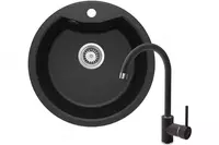  Oshxona uchun lavabo Deante Sabor  keramika  tortburchak  drenajsiz  595x475x220mm  piyola - 1  oralgan  oq  - 